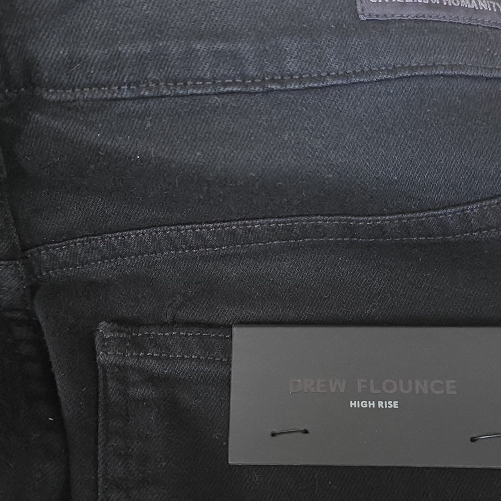 Citizens Of Humanity Drew Flounce High Rise Black Flared Raw Hem Jeans 28 NWTs - Picture 7 of 7